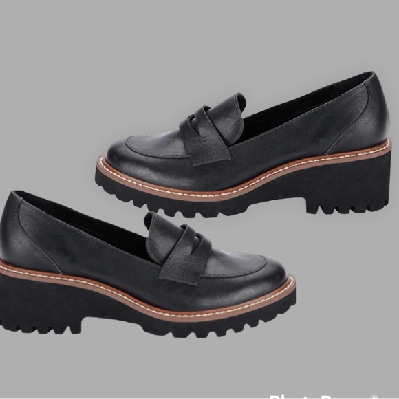 🆕Chic Black Leather Chunky Heel Loafer - Picture 9 of 10